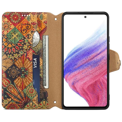 For Samsung Galaxy A53 5G Case Flower Printing PU Leather Foldable Stand Phone Cover
