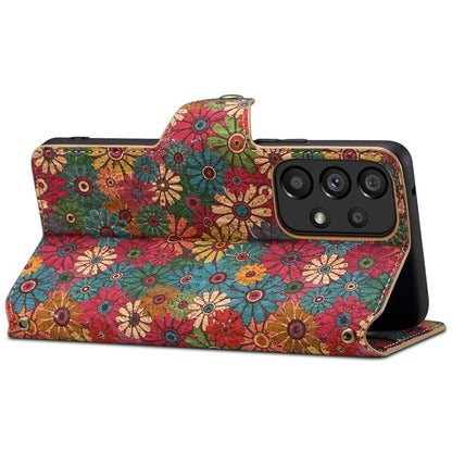 For Samsung Galaxy A53 5G Case Flower Printing PU Leather Foldable Stand Phone Cover