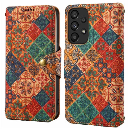 For Samsung Galaxy A53 5G Case Flower Printing PU Leather Foldable Stand Phone Cover