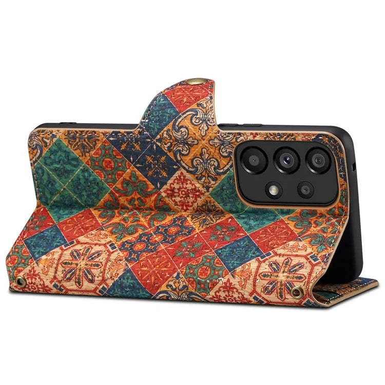 For Samsung Galaxy A53 5G Case Flower Printing PU Leather Foldable Stand Phone Cover
