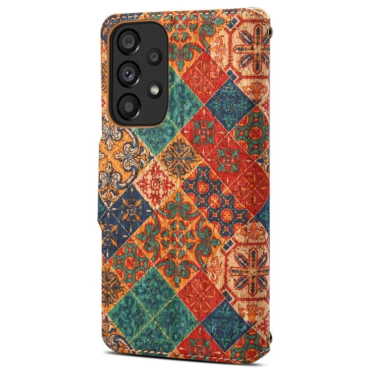 For Samsung Galaxy A53 5G Case Flower Printing PU Leather Foldable Stand Phone Cover