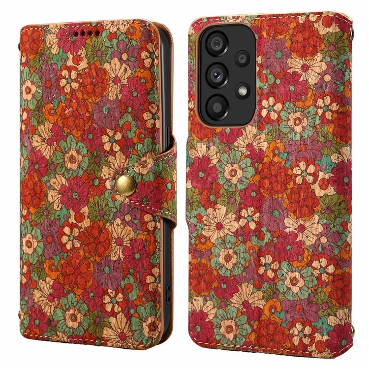 For Samsung Galaxy A53 5G Case Flower Printing PU Leather Foldable Stand Phone Cover