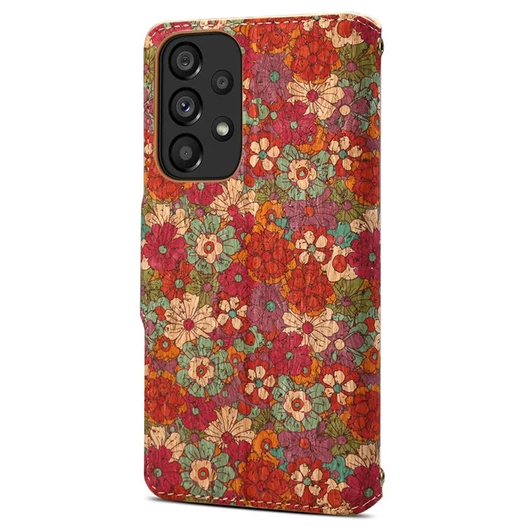 For Samsung Galaxy A53 5G Case Flower Printing PU Leather Foldable Stand Phone Cover