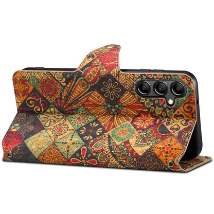 For Samsung Galaxy A14 4G / 5G Case Flower Printing Horizontal Stand PU Leather Phone Cover