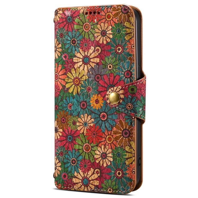 For Samsung Galaxy A14 4G / 5G Case Flower Printing Horizontal Stand PU Leather Phone Cover