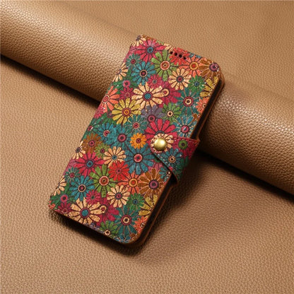 For Samsung Galaxy A14 4G / 5G Case Flower Printing Horizontal Stand PU Leather Phone Cover