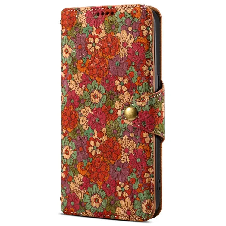For Samsung Galaxy A14 4G / 5G Case Flower Printing Horizontal Stand PU Leather Phone Cover