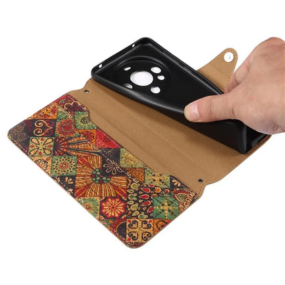 For Huawei Mate 60 Pro Case Flower Printing PU Leather Shockproof Phone Cover