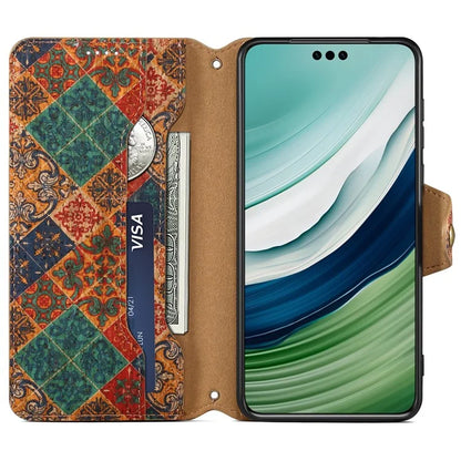 For Huawei Mate 60 Pro Case Flower Printing PU Leather Shockproof Phone Cover