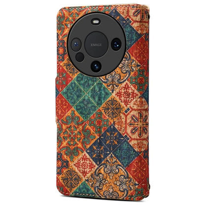 For Huawei Mate 60 Pro Case Flower Printing PU Leather Shockproof Phone Cover