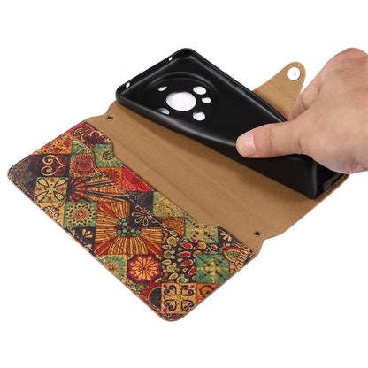 For Huawei Mate 60 Pro+ Case Flower Printing Folio Flip PU Leather Phone Cover