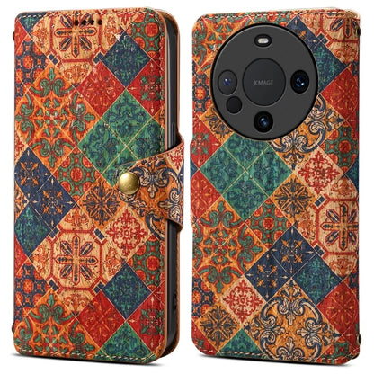 For Huawei Mate 60 Pro+ Case Flower Printing Folio Flip PU Leather Phone Cover