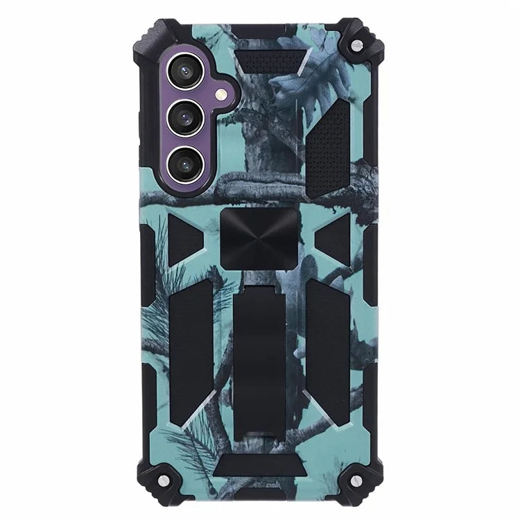 For Samsung Galaxy S23 FE Case Camouflage Kickstand Anti-drop Phone Cover