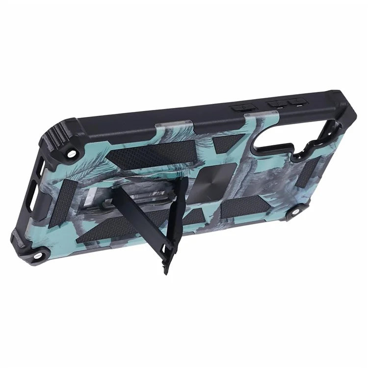 For Samsung Galaxy S23 FE Case Camouflage Kickstand Anti-drop Phone Cover