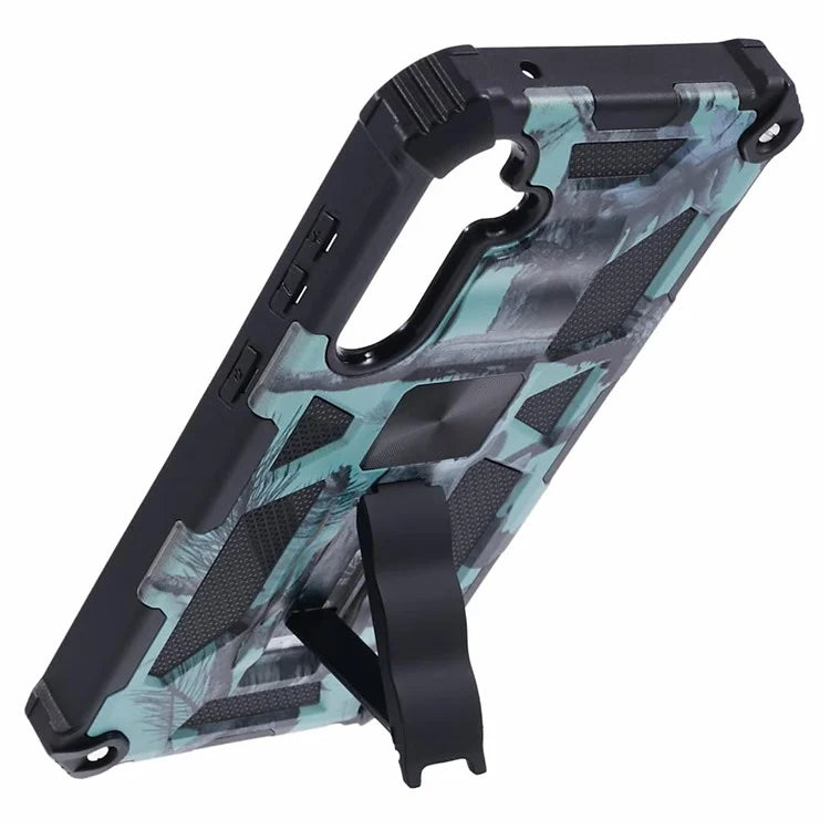 For Samsung Galaxy S23 FE Case Camouflage Kickstand Anti-drop Phone Cover