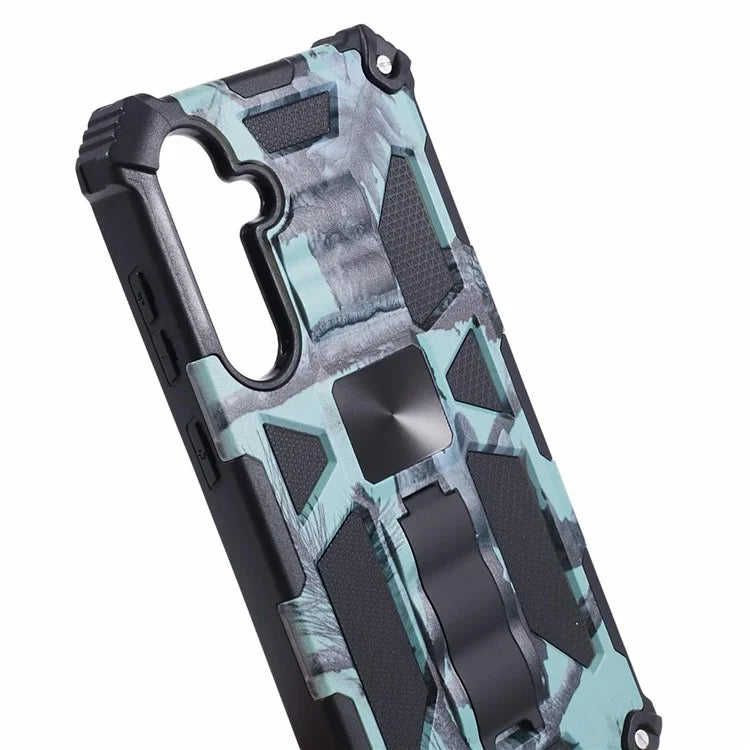 For Samsung Galaxy S23 FE Case Camouflage Kickstand Anti-drop Phone Cover