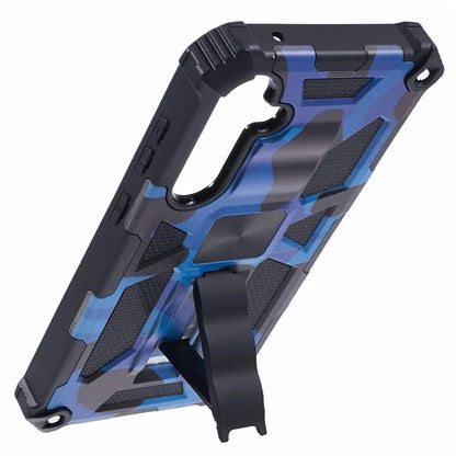 For Samsung Galaxy S23 FE Case Camouflage Kickstand Anti-drop Phone Cover