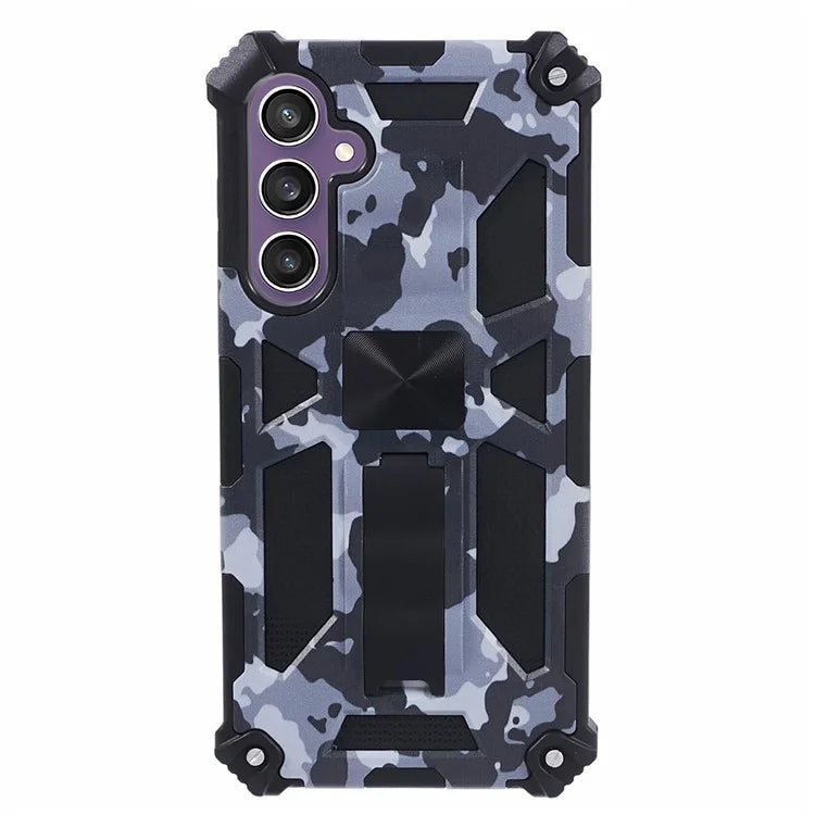 For Samsung Galaxy S23 FE Case Camouflage Kickstand Anti-drop Phone Cover