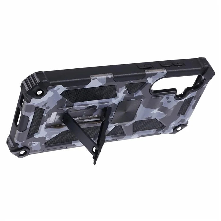 For Samsung Galaxy S23 FE Case Camouflage Kickstand Anti-drop Phone Cover