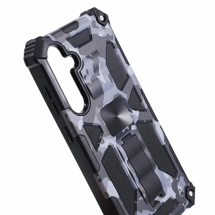 For Samsung Galaxy S23 FE Case Camouflage Kickstand Anti-drop Phone Cover