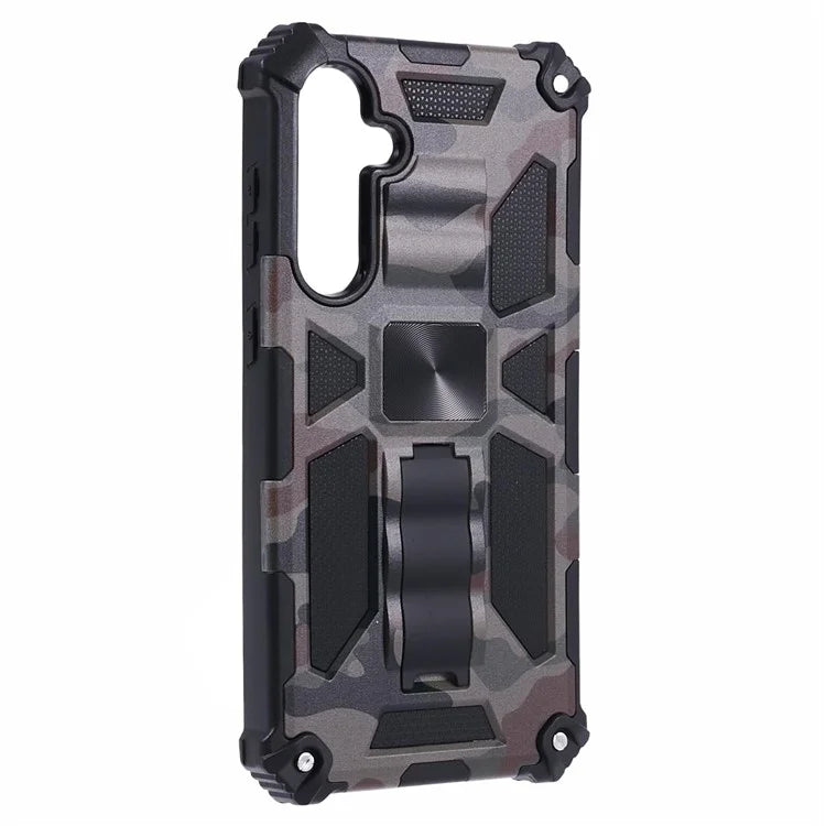 For Samsung Galaxy S23 FE Case Camouflage Kickstand Anti-drop Phone Cover