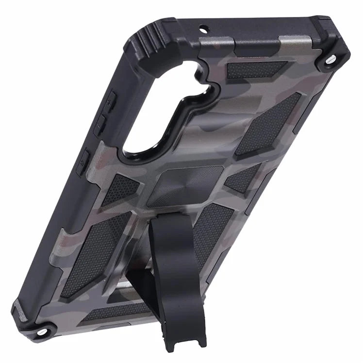 For Samsung Galaxy S23 FE Case Camouflage Kickstand Anti-drop Phone Cover