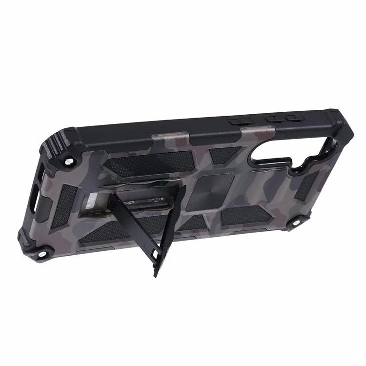 For Samsung Galaxy S23 FE Case Camouflage Kickstand Anti-drop Phone Cover