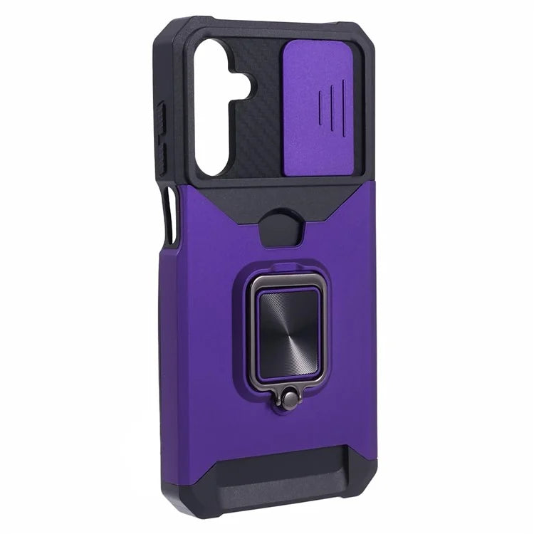 For Samsung Galaxy A15 5G Case PC+TPU Card Holder Phone Kickstand Cover