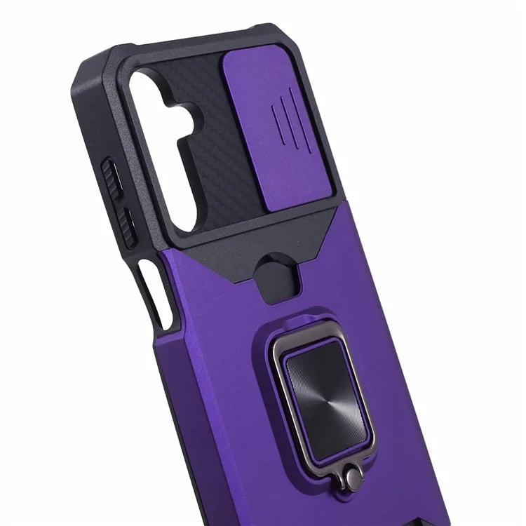 For Samsung Galaxy A15 5G Case PC+TPU Card Holder Phone Kickstand Cover