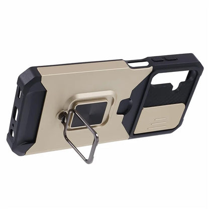 For Samsung Galaxy A15 5G Case PC+TPU Card Holder Phone Kickstand Cover