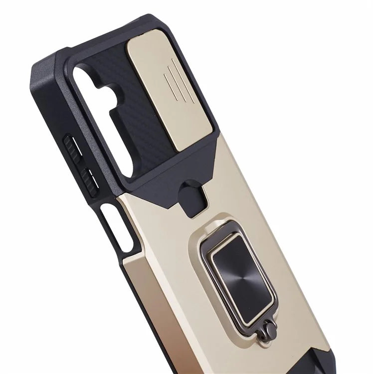 For Samsung Galaxy A15 5G Case PC+TPU Card Holder Phone Kickstand Cover