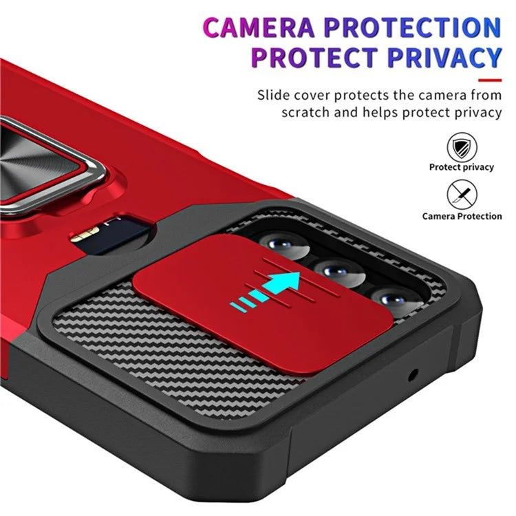 For Samsung Galaxy A15 5G Case PC+TPU Card Holder Phone Kickstand Cover