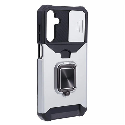 For Samsung Galaxy A15 5G Case PC+TPU Card Holder Phone Kickstand Cover