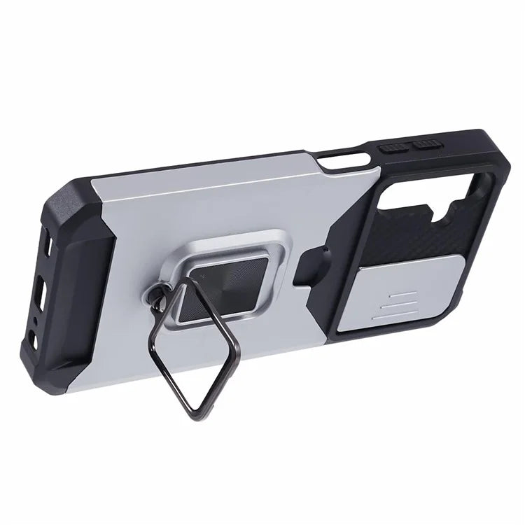 For Samsung Galaxy A15 5G Case PC+TPU Card Holder Phone Kickstand Cover