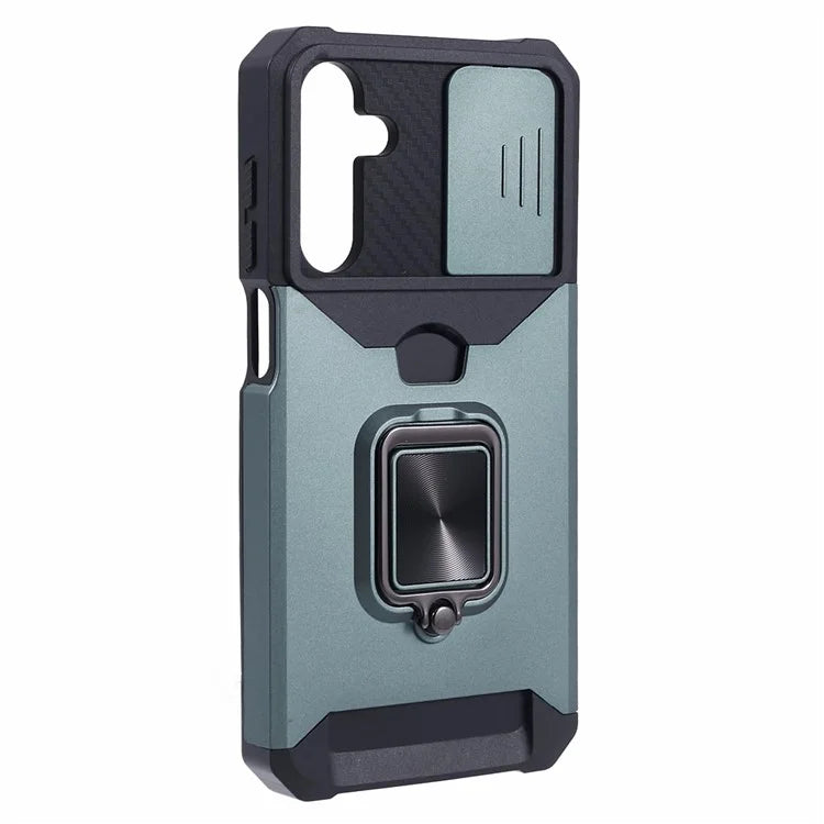 For Samsung Galaxy A15 5G Case PC+TPU Card Holder Phone Kickstand Cover