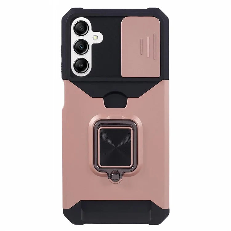 For Samsung Galaxy A15 5G Case PC+TPU Card Holder Phone Kickstand Cover