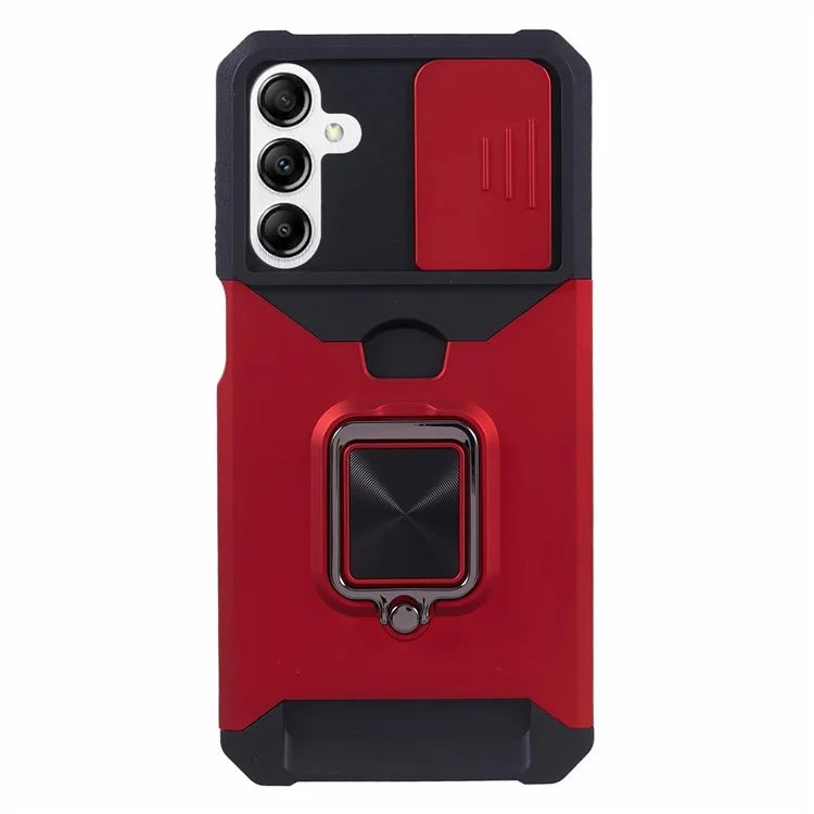 For Samsung Galaxy A15 5G Case PC+TPU Card Holder Phone Kickstand Cover