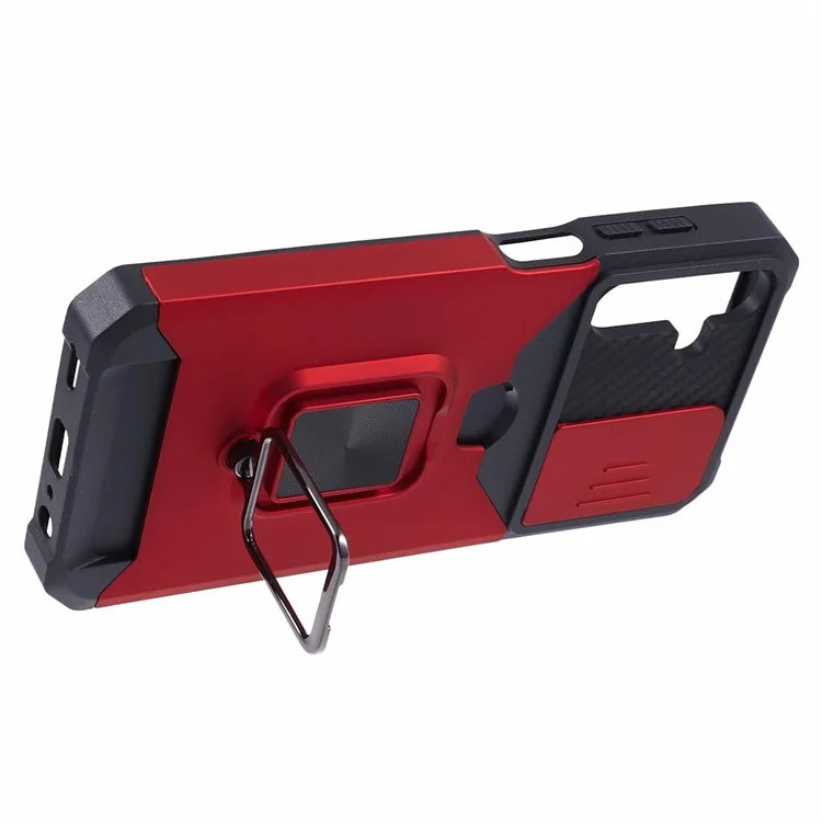 For Samsung Galaxy A15 5G Case PC+TPU Card Holder Phone Kickstand Cover