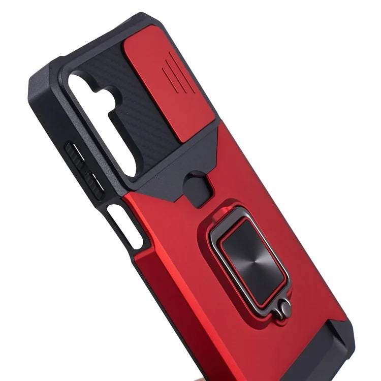 For Samsung Galaxy A15 5G Case PC+TPU Card Holder Phone Kickstand Cover
