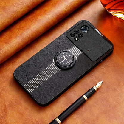 KADEM For Xiaomi Poco X4 Pro 5G Case Watch Pattern PU Leather Coating TPU+Acrylic Phone Cover