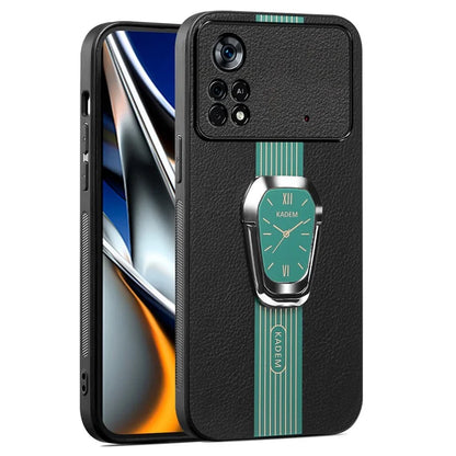 KADEM For Xiaomi Poco X4 Pro 5G Case Watch Pattern PU Leather+TPU+Acrylic Phone Cover