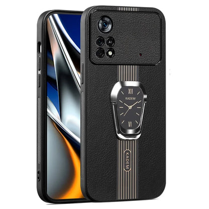KADEM For Xiaomi Poco X4 Pro 5G Case Watch Pattern PU Leather+TPU+Acrylic Phone Cover