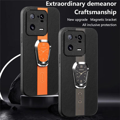 KADEM For Xiaomi 13 Pro 5G Case PU Leather Coated TPU+Acrylic Mobile Phone Back Cover