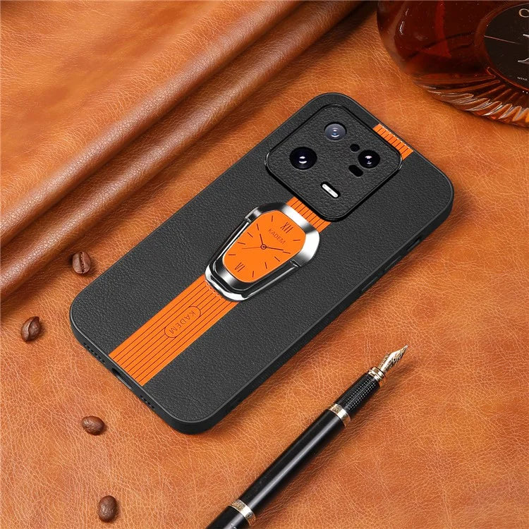 KADEM For Xiaomi 13 Pro 5G Case PU Leather Coated TPU+Acrylic Mobile Phone Back Cover