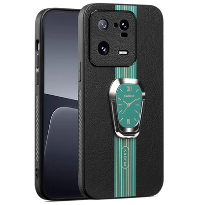KADEM For Xiaomi 13 Pro 5G Case PU Leather Coated TPU+Acrylic Mobile Phone Back Cover
