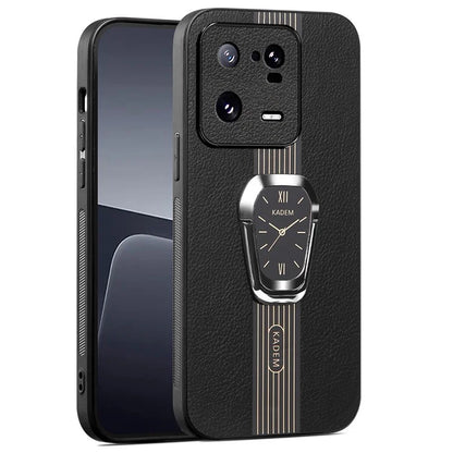 KADEM For Xiaomi 13 Pro 5G Case PU Leather Coated TPU+Acrylic Mobile Phone Back Cover