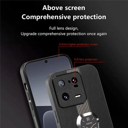 KADEM For Xiaomi 13 Pro 5G Case PU Leather Coated TPU+Acrylic Mobile Phone Back Cover