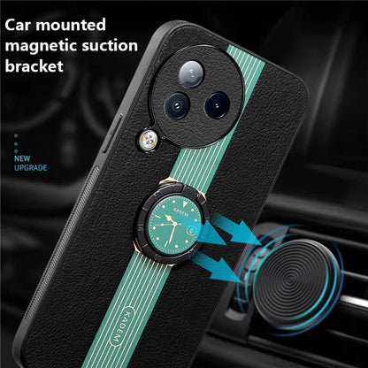 KADEM For Xiaomi Civi 3 5G Case PU Leather Coating TPU+Acrylic Phone Cover with Ring Kickstand