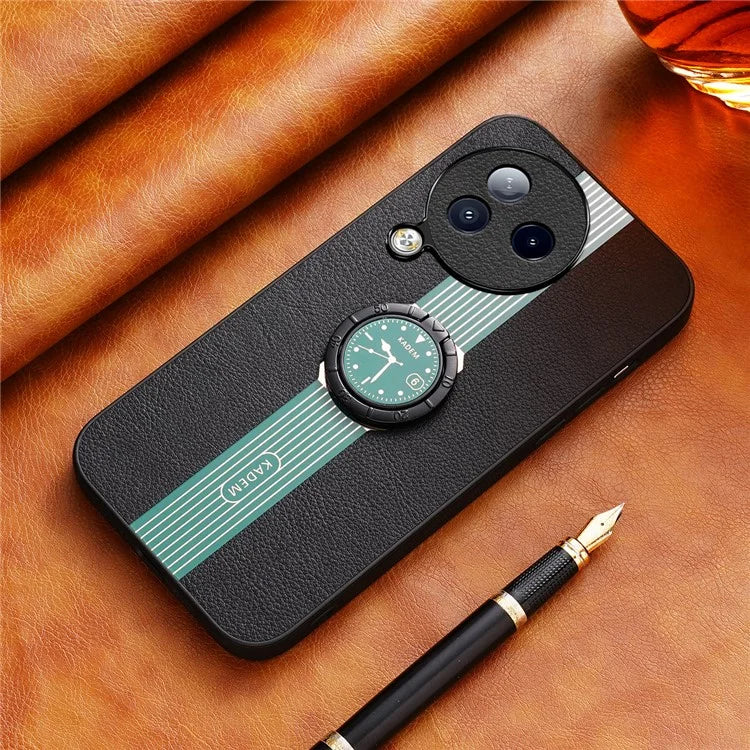 KADEM For Xiaomi Civi 3 5G Case PU Leather Coating TPU+Acrylic Phone Cover with Ring Kickstand