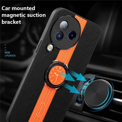 KADEM For Xiaomi Civi 3 5G Case PU Leather Coating TPU+Acrylic Phone Cover with Ring Kickstand